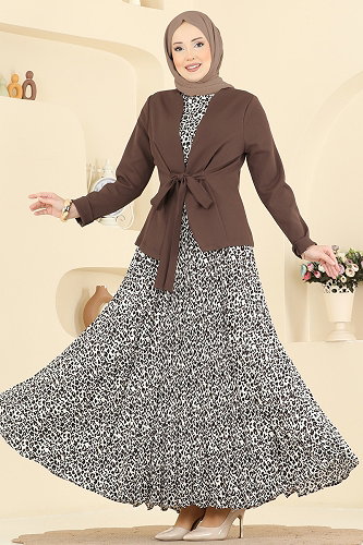 moda selvim طقم بيج غامق 2820SL432 - Thumbnail