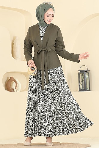 moda selvim طقم اخضر عفني 2820SL432 - Thumbnail