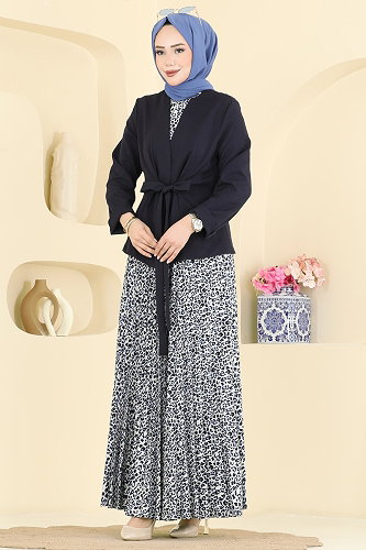 moda selvim طقم كحلي 2820SL432 - Thumbnail