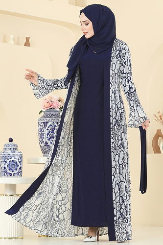 moda selvim طقم كحلي 2821ELC1143 - Thumbnail