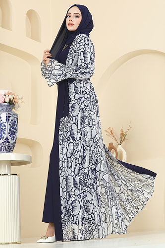 moda selvim طقم كحلي 2821ELC1143 - Thumbnail