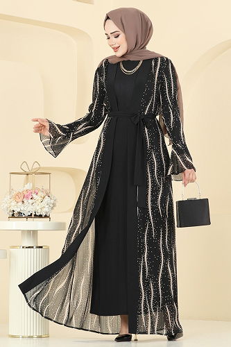 moda selvim Combined 2821ELC1143 Pattern 1 Black & Vision - Thumbnail