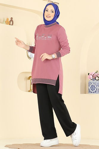 moda selvim طقم وردي 2823SLK540 - Thumbnail