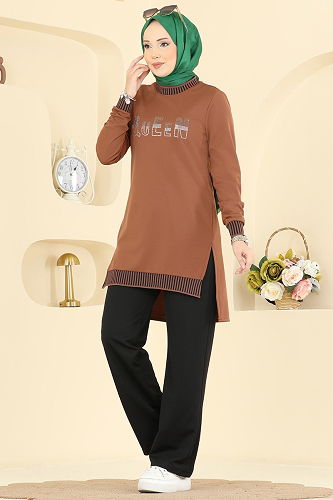 moda selvim طقم عسلي 2823SLK540 - Thumbnail