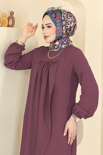 moda selvim طقم ليلكي غامق 2824SLK540 - Thumbnail