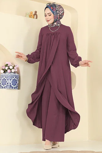 moda selvim طقم وردي غامق 2824SLK540 - Thumbnail