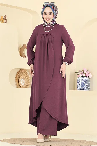 moda selvim طقم وردي غامق 2824SLK540 - Thumbnail