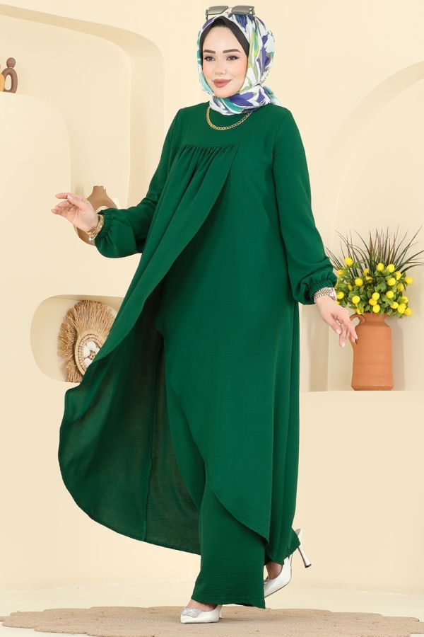 Modaselvim Hijab Combinations Combined 2824SLK540 Emerald