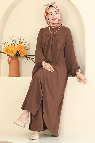moda selvim طقم بني فاتح 2824SLK540 - Thumbnail
