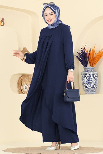 moda selvim Combined 2824SLK540 Light Navy Blue - Thumbnail