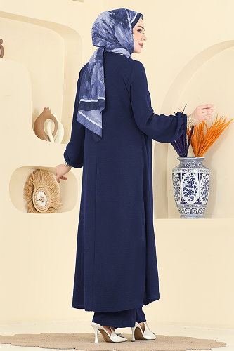 moda selvim طقم كحلي فاتح 2824SLK540 - Thumbnail