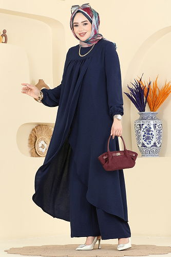 moda selvim طقم كحلي 2824SLK540 - Thumbnail