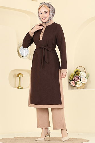 moda selvim طقم بني 2826SLK540 - Thumbnail