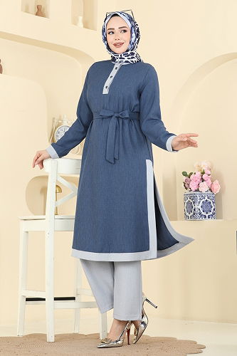 moda selvim طقم ازرق 2826SLK540 - Thumbnail