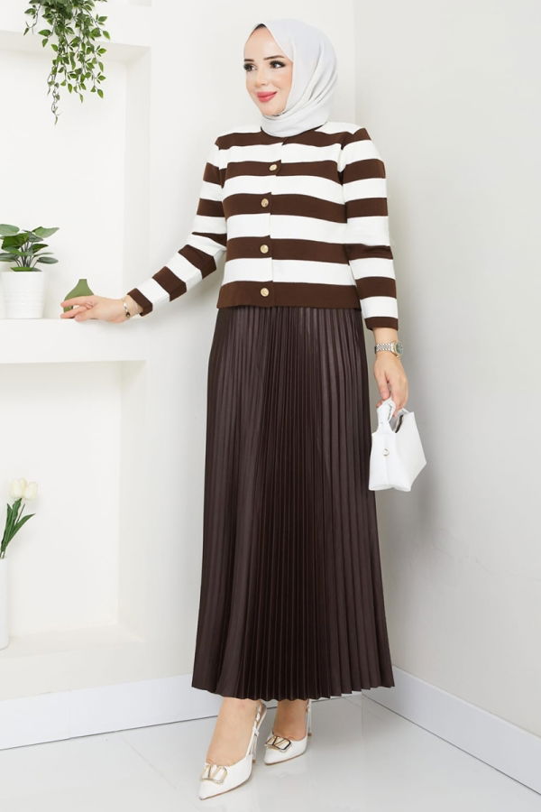 Modaselvim Hijab Combinations Combined 2828MP806 Brown