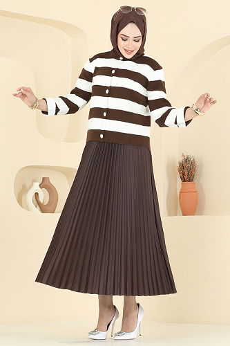 moda selvim طقم بني 2828MP806 - Thumbnail