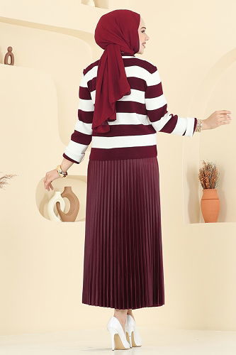 moda selvim Combined 2828MP806 Burgundy - Thumbnail