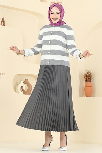 moda selvim طقم رمادي 2828MP806 - Thumbnail