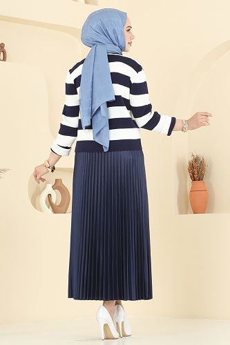 moda selvim طقم كحلي 2828MP806 - Thumbnail