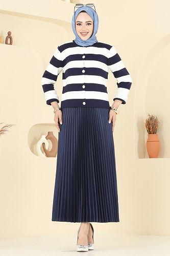 moda selvim طقم كحلي 2828MP806 - Thumbnail