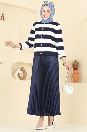 moda selvim طقم كحلي 2828MP806 - Thumbnail