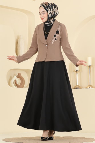 S.L. - طقم أسود وبيج 2828SL432