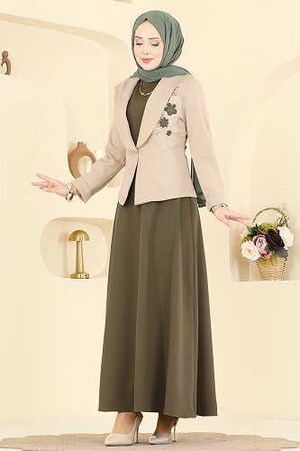 moda selvim Combined 2828SL432 Khaki&Stone - Thumbnail