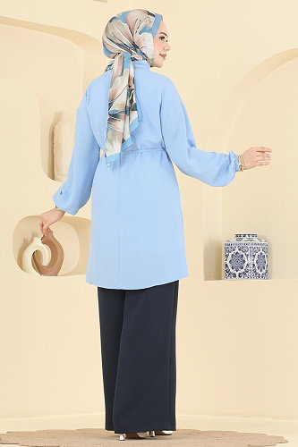 moda selvim طقم أزرق فاتح &كحلي 2829SLK540 - Thumbnail