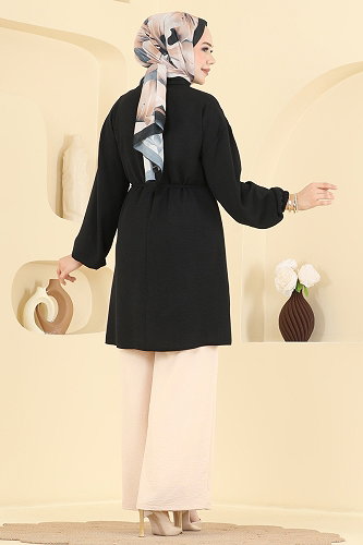 moda selvim طقم أسود وبيج 2829SLK540 - Thumbnail