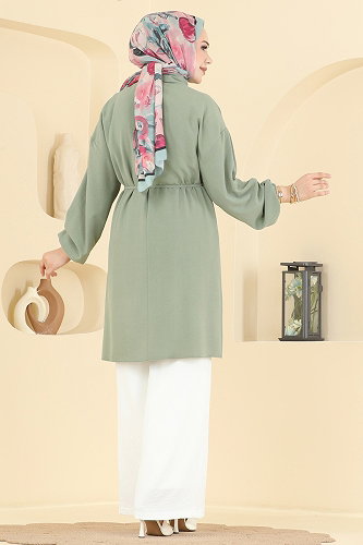 moda selvim طقم أخضر عشبي وسكري 2829SLK540 - Thumbnail