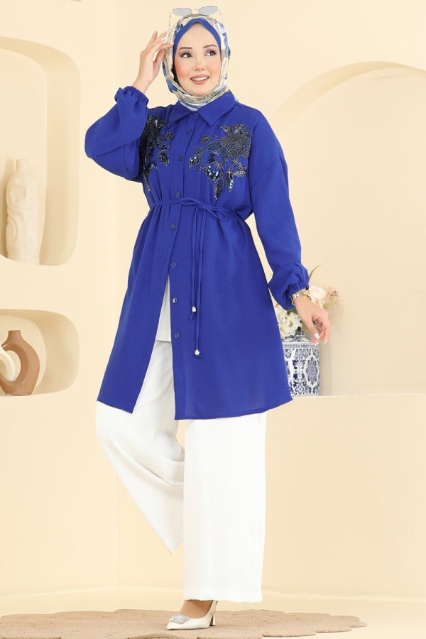 Modaselvim Hijab Combinations Combined 2829SLK540 Saks&Ekru