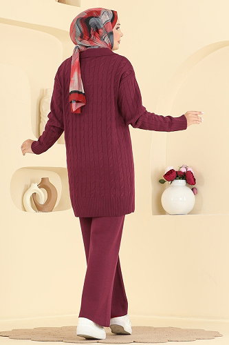 moda selvim Combined 2834AYD574 Burgundy - Thumbnail