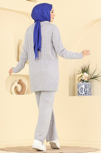 moda selvim طقم رمادي 2834AYD574 - Thumbnail