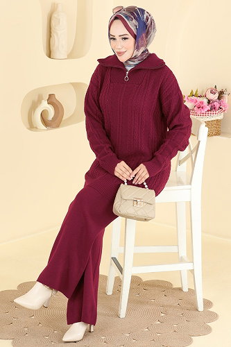 moda selvim Combined 2835AYD574 Burgundy - Thumbnail