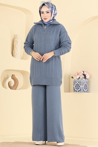 moda selvim طقم ازرق 2835AYD574 - Thumbnail
