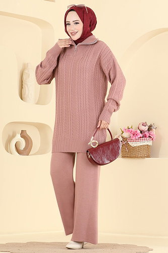 moda selvim طقم وردي 2835AYD574 - Thumbnail