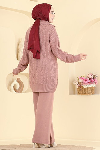 moda selvim طقم وردي 2835AYD574 - Thumbnail