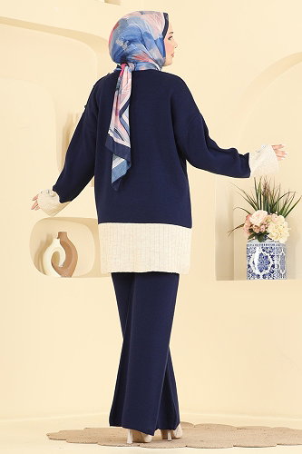 moda selvim طقم كحلي 2836AYD574 - Thumbnail