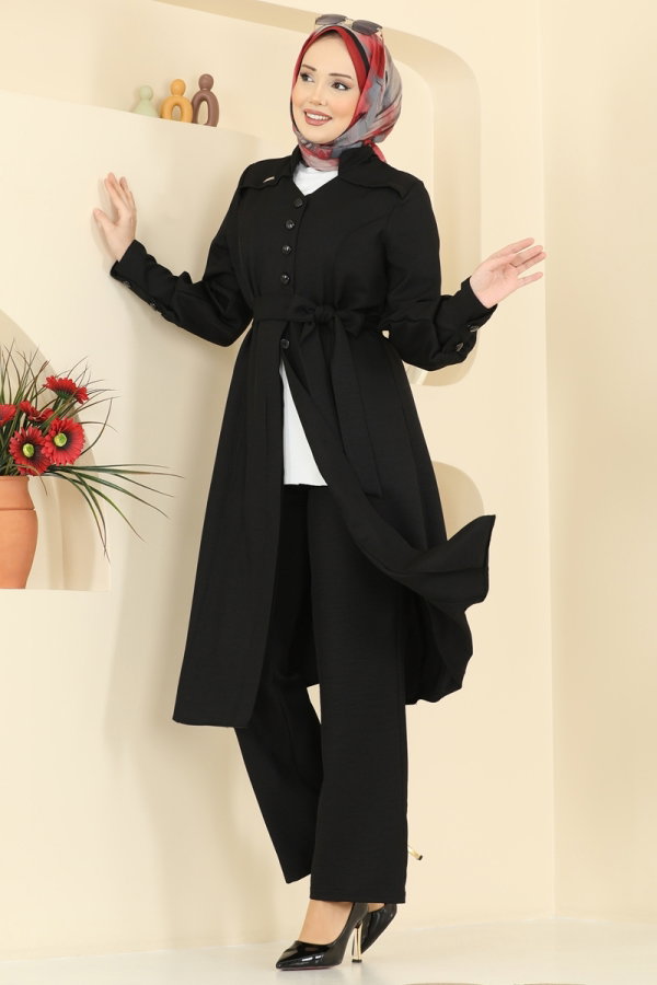 Modaselvim Hijab Combinations Combined 2836SLK540 Black