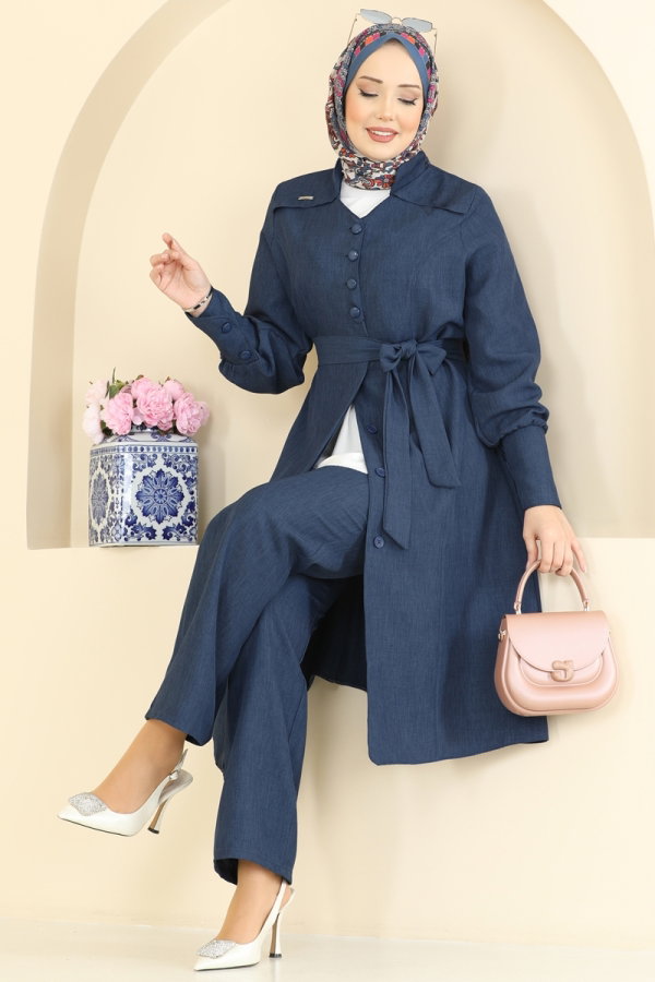 Modaselvim Hijab Combinations Combined 2836SLK540 Indigo