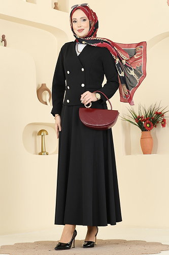 moda selvim طقم أسود 2837SLK540 - Thumbnail