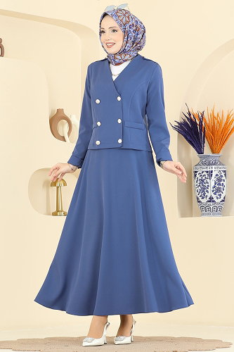 moda selvim طقم أزرق 2837SLK540 - Thumbnail