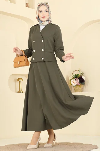 moda selvim طقم اخضر عفني 2837SLK540 - Thumbnail