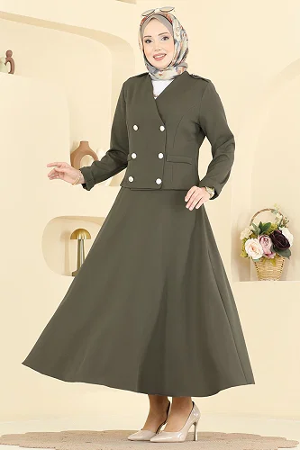 moda selvim طقم اخضر عفني 2837SLK540 - Thumbnail