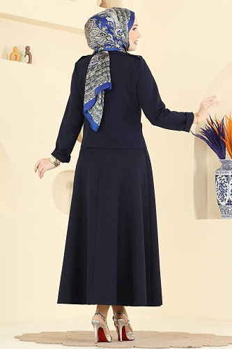 moda selvim طقم كحلي 2837SLK540 - Thumbnail