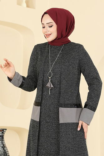 moda selvim طقم أسود 2838ASMK1074 - Thumbnail