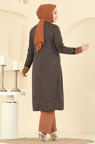 moda selvim طقم بني 2838ASMK1074 - Thumbnail