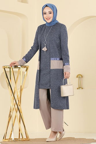 moda selvim طقم ازرق 2838ASMK1074 - Thumbnail