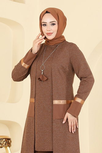 moda selvim طقم عسلي 2838ASMK1074 - Thumbnail