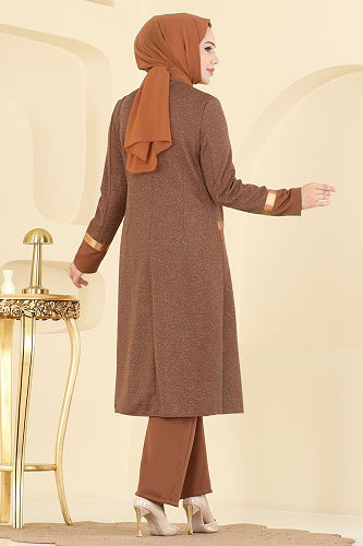 moda selvim طقم عسلي 2838ASMK1074 - Thumbnail